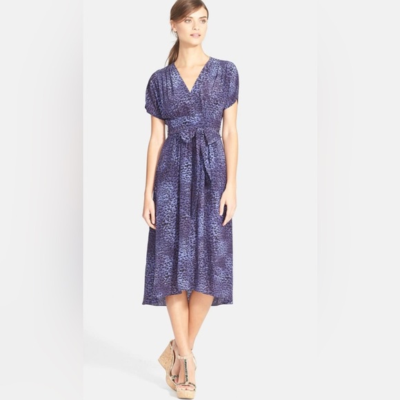 Rebecca Taylor Dresses & Skirts - Rebecca Taylor Blue and White Wrap Midi Dress